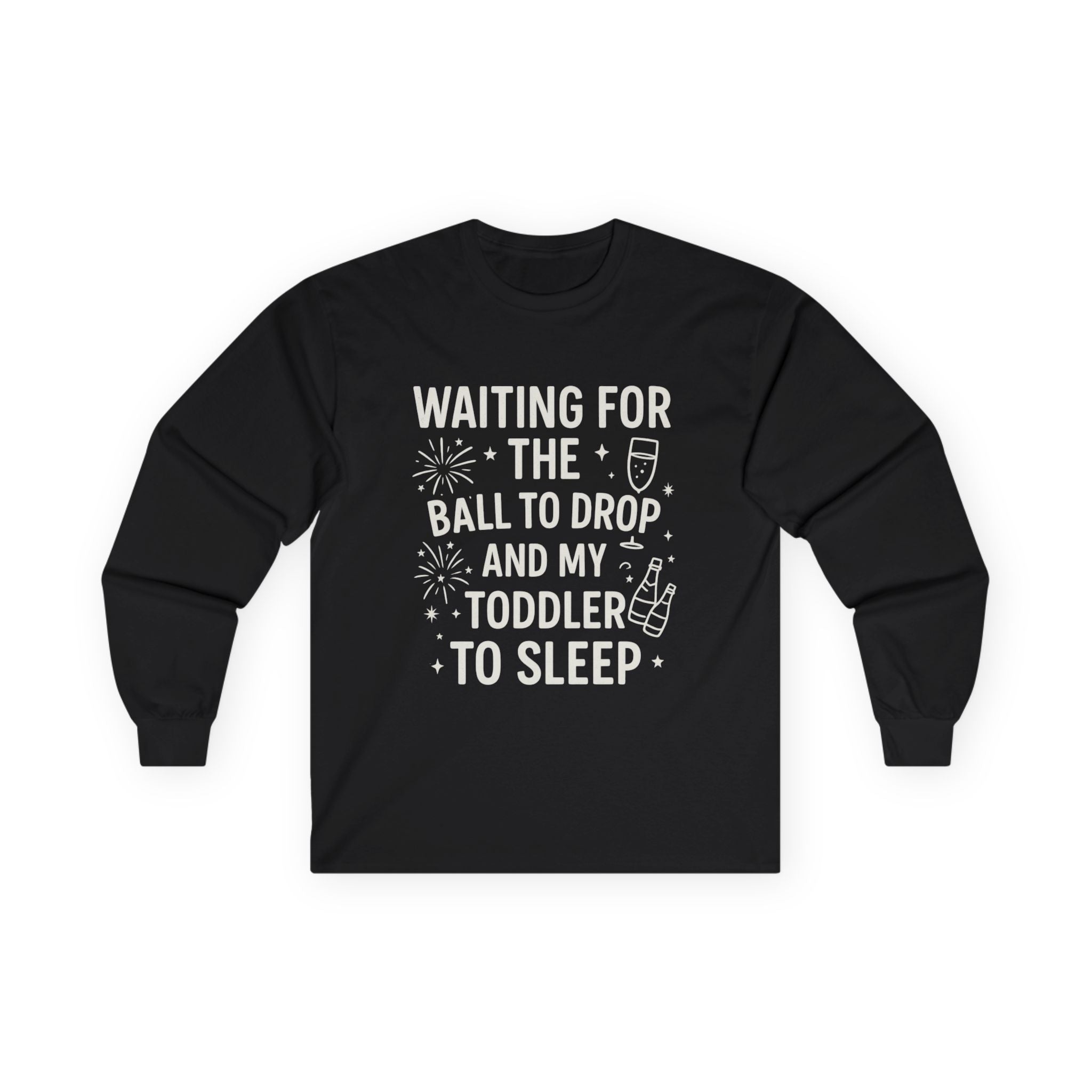 New Year's Family Long Sleeve Tee, Toddler Sleep Humor Shirt, Holiday Celebration Top, Unisex Christmas Gift, New Year Bingo Tee