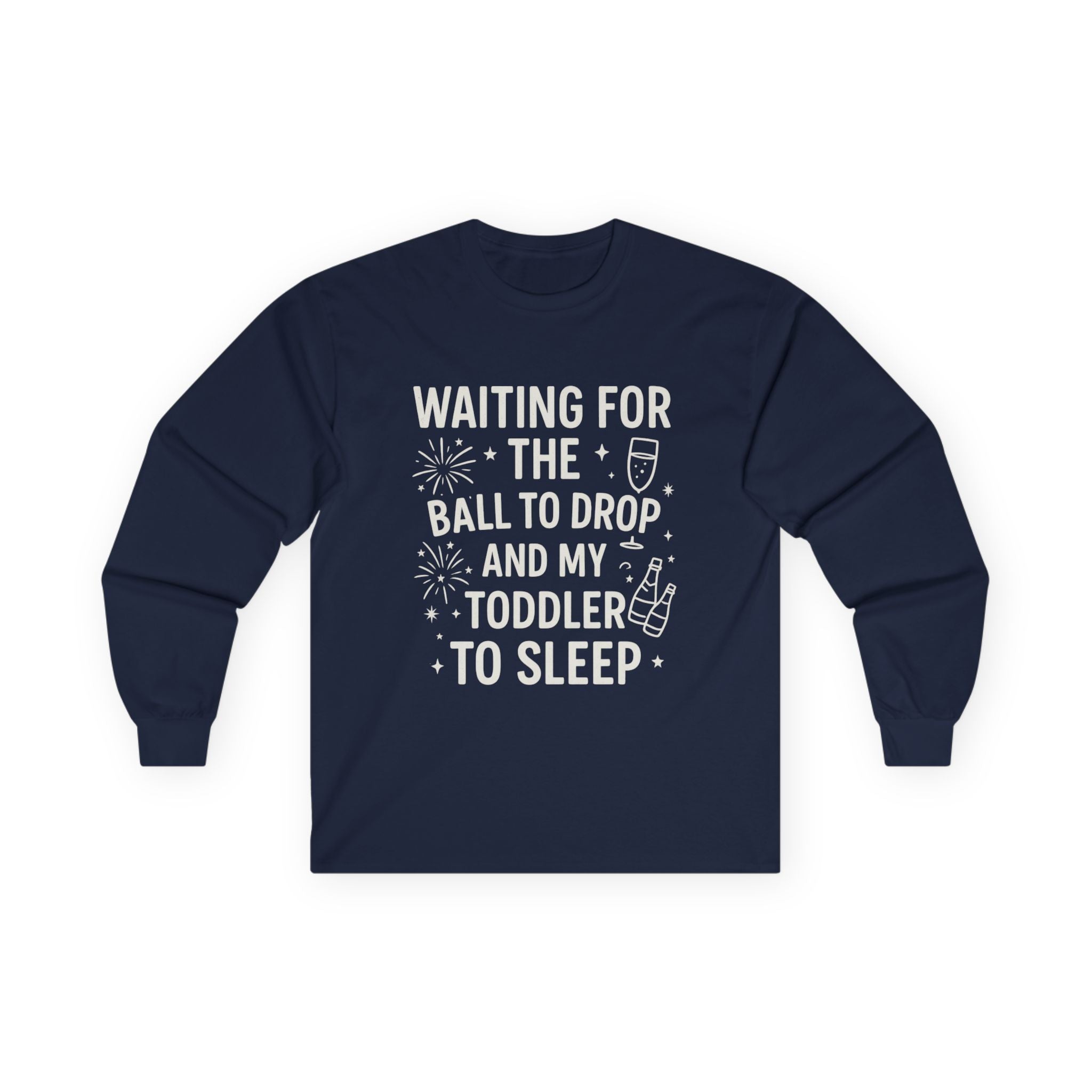 New Year's Family Long Sleeve Tee, Toddler Sleep Humor Shirt, Holiday Celebration Top, Unisex Christmas Gift, New Year Bingo Tee