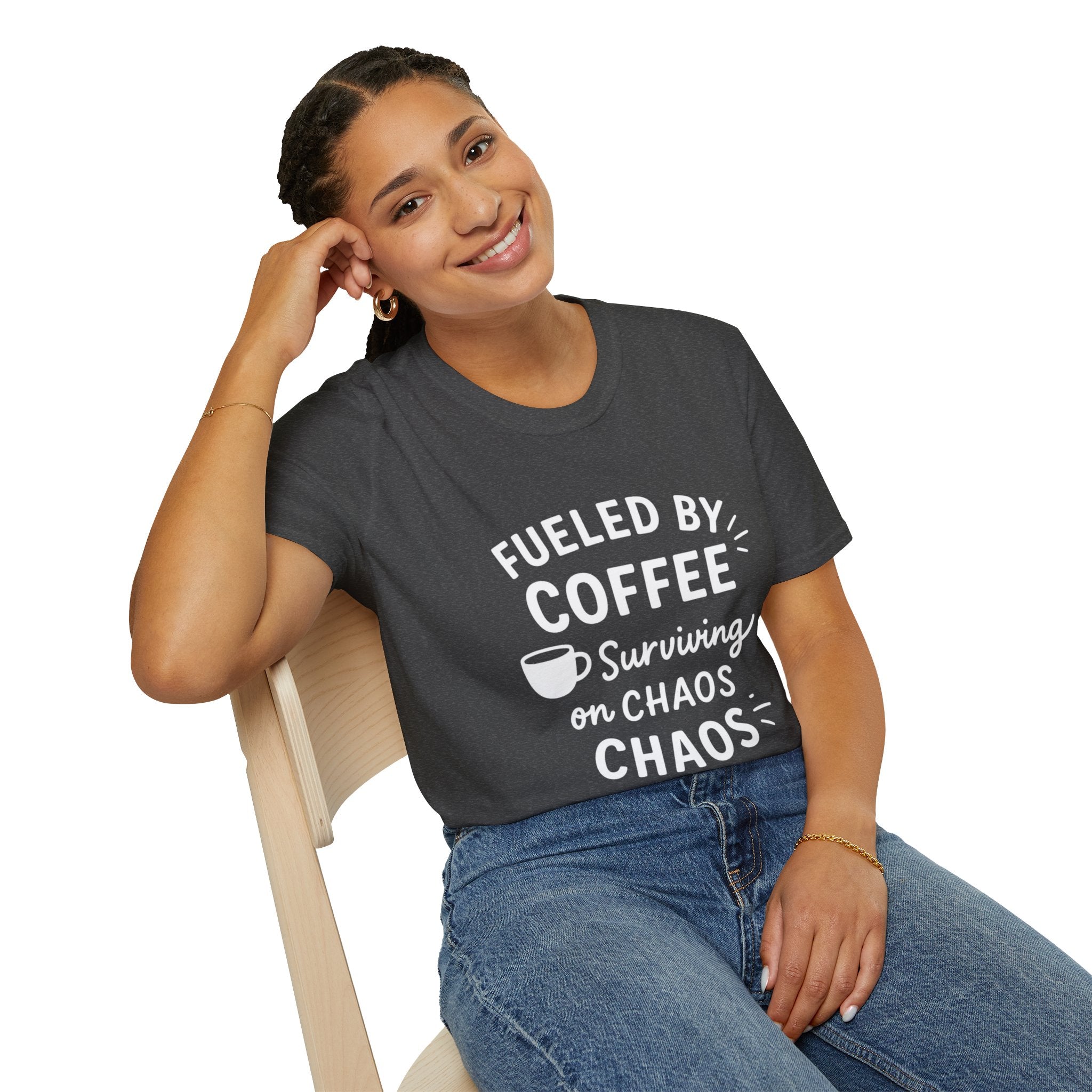 Coffee Lovers Unisex Softstyle T-Shirt | Fueled by Coffee, Gift for Friends, Casual Wear, Coffee Shop Tee, Everyday Comfort
