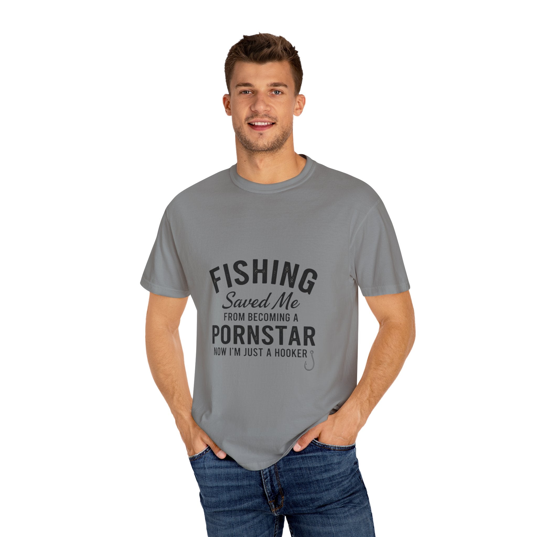 Fishing Saved Me Unisex T-shirt - I'm Just a Hooker Design