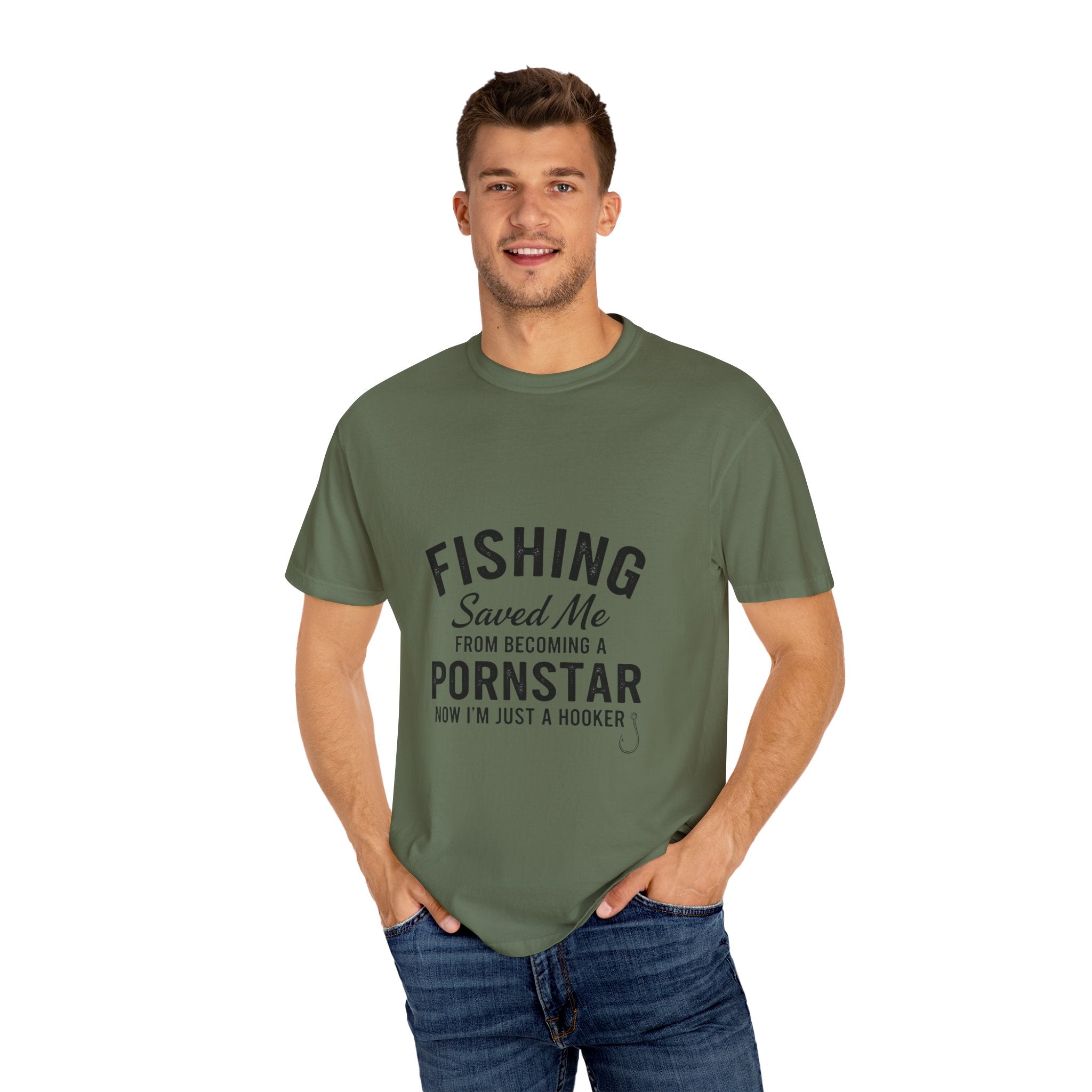 Fishing Saved Me Unisex T-shirt - I'm Just a Hooker Design