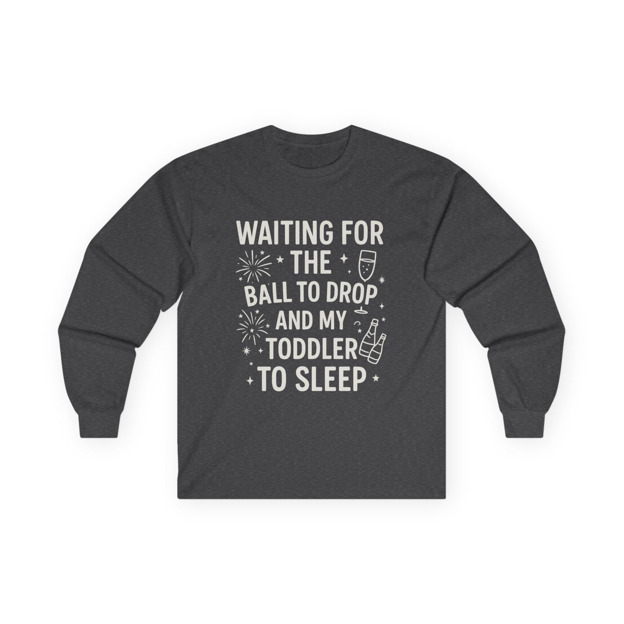 New Year's Family Long Sleeve Tee, Toddler Sleep Humor Shirt, Holiday Celebration Top, Unisex Christmas Gift, New Year Bingo Tee