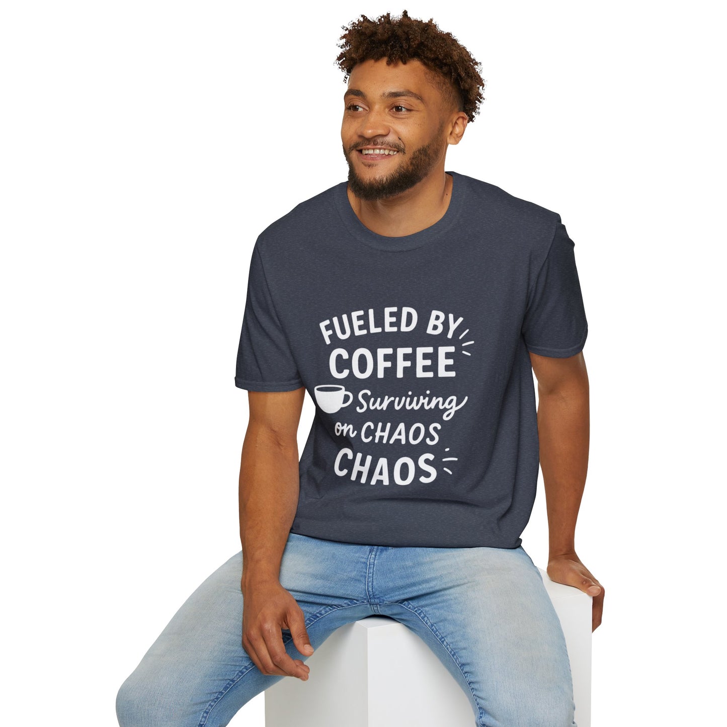 Coffee Lovers Unisex Softstyle T-Shirt | Fueled by Coffee, Gift for Friends, Casual Wear, Coffee Shop Tee, Everyday Comfort