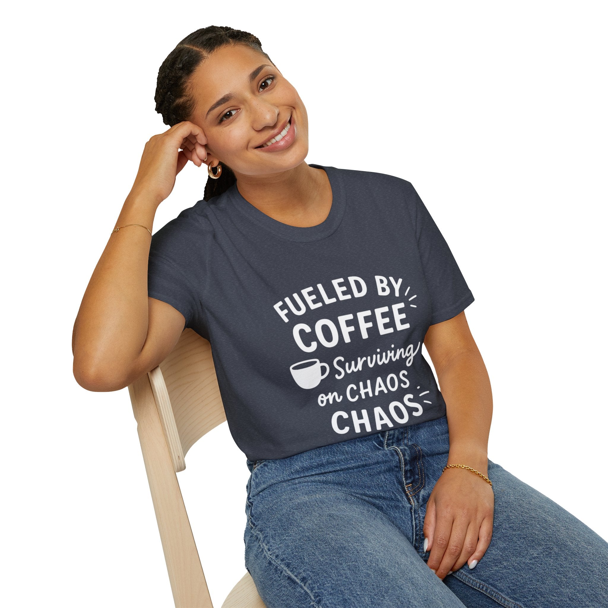 Coffee Lovers Unisex Softstyle T-Shirt | Fueled by Coffee, Gift for Friends, Casual Wear, Coffee Shop Tee, Everyday Comfort