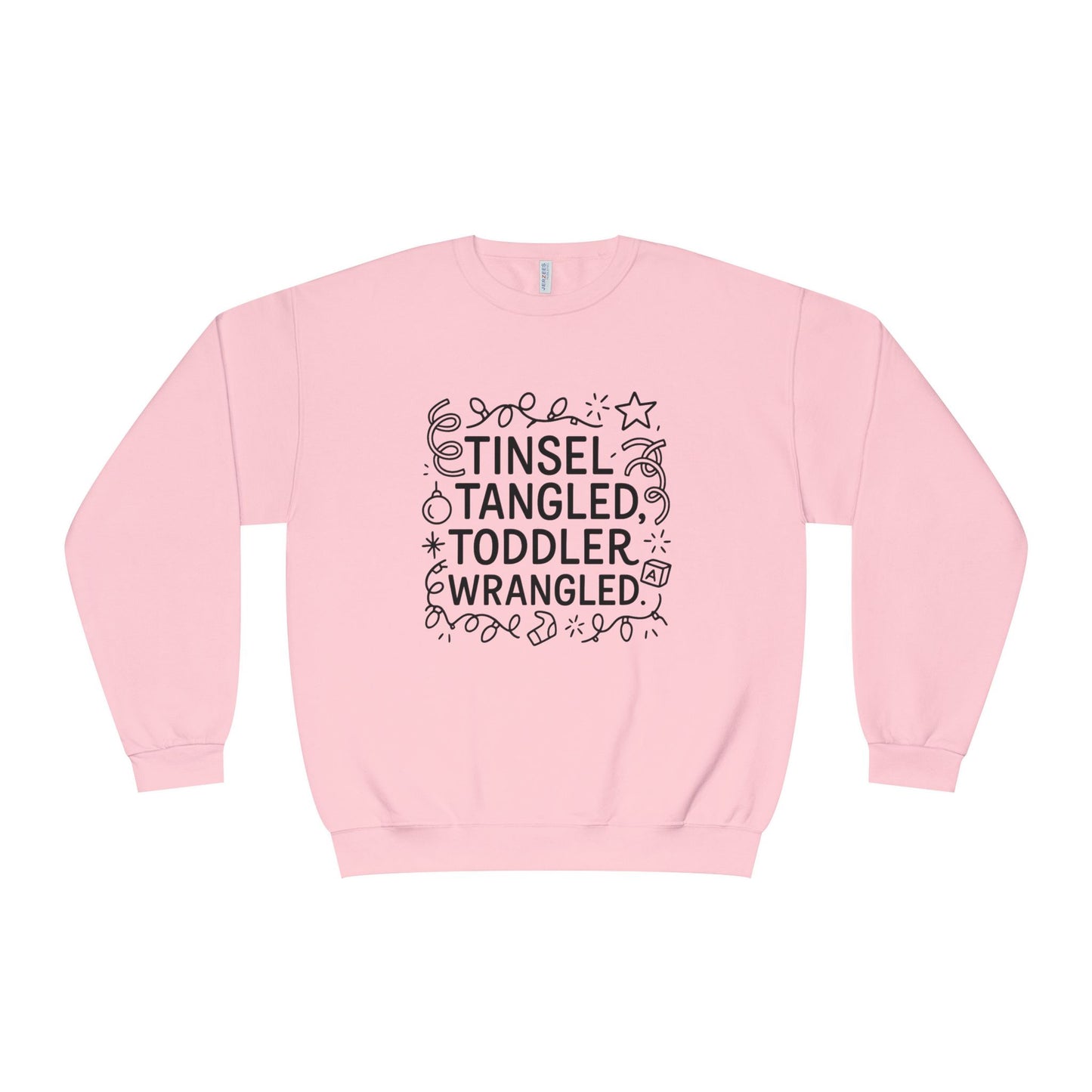 Festive Unisex Sweatshirt: Tinsel, Tangled, Toddler, Wrangled, Christmas Gift, Holiday Apparel, Cozy Wear, Family Fun