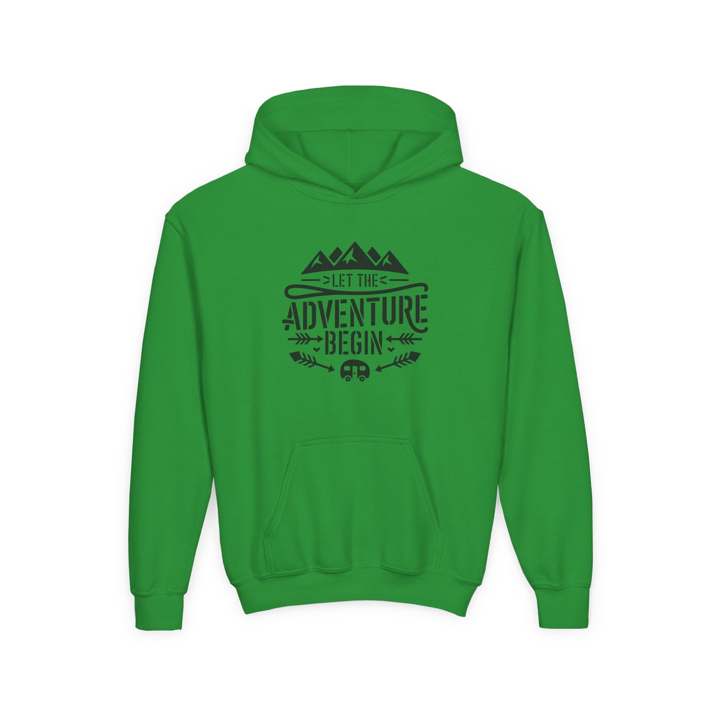 Youth Hoodie – "Let The Adventure Begin" Outdoor Graphic Sweatshirt