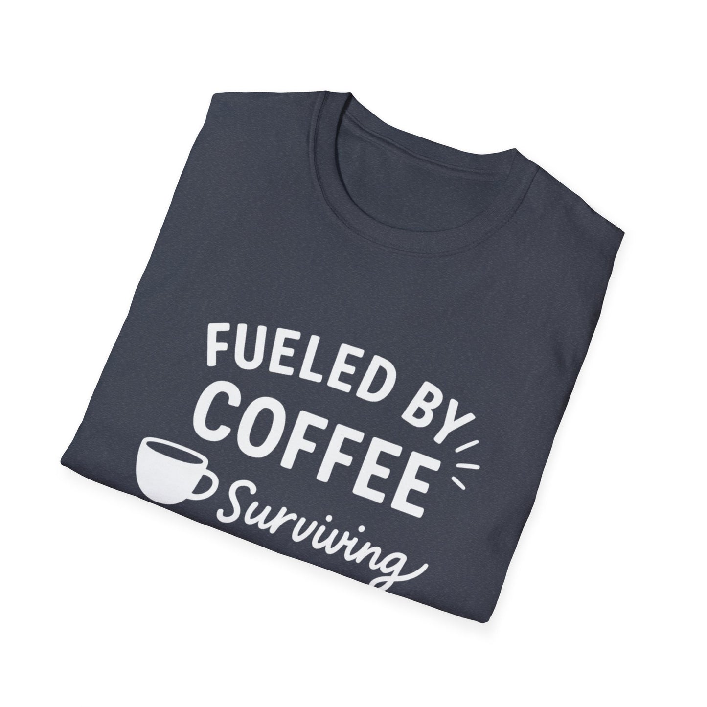 Coffee Lovers Unisex Softstyle T-Shirt | Fueled by Coffee, Gift for Friends, Casual Wear, Coffee Shop Tee, Everyday Comfort