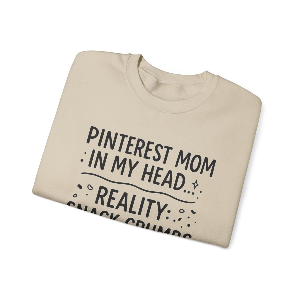 Pinterest Mom Sweatshirt - Reality Snack Crumbs and Chaos, Cozy Crewneck for Moms, Funny Gift, Casual Lounge Wear, Perfect for [...]