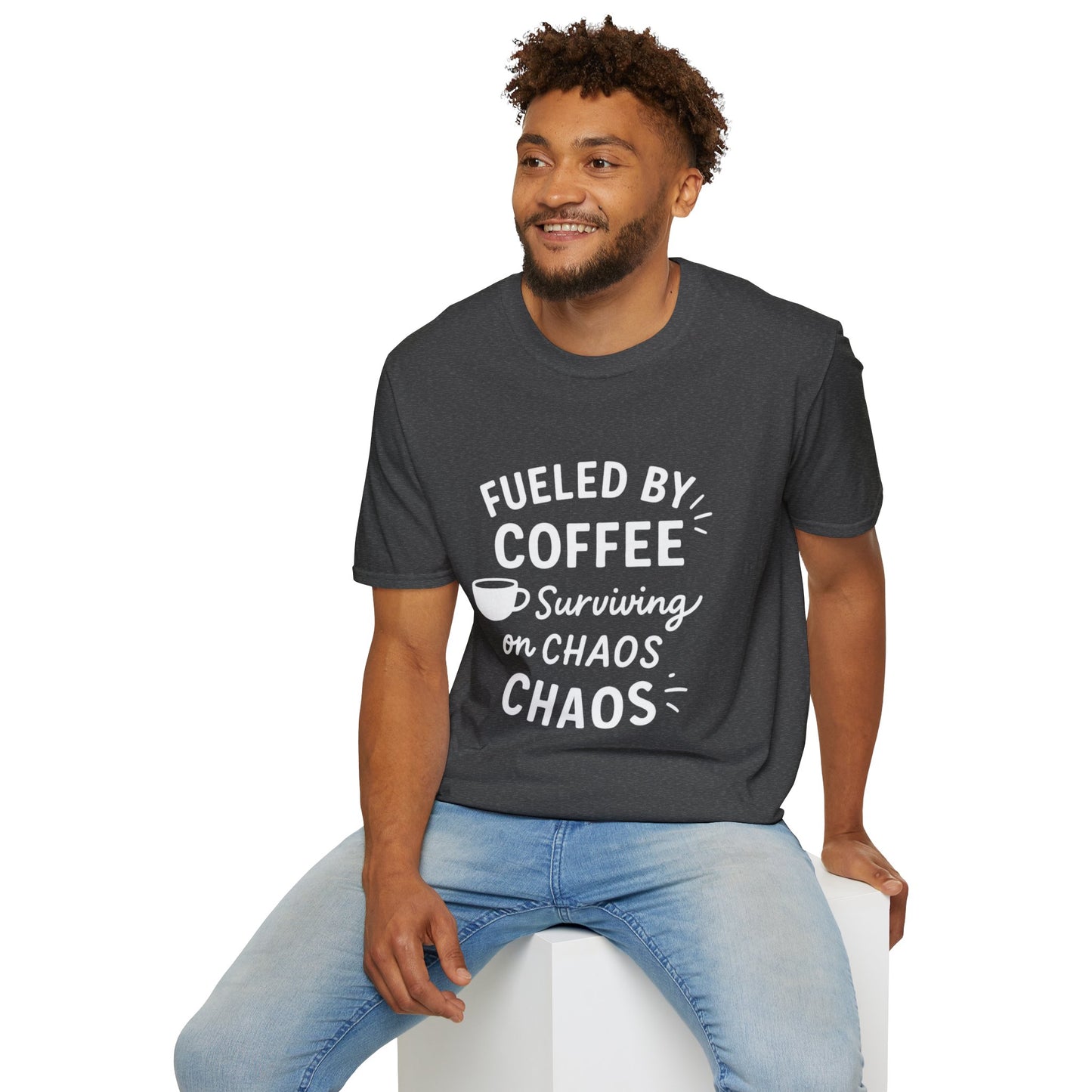 Coffee Lovers Unisex Softstyle T-Shirt | Fueled by Coffee, Gift for Friends, Casual Wear, Coffee Shop Tee, Everyday Comfort