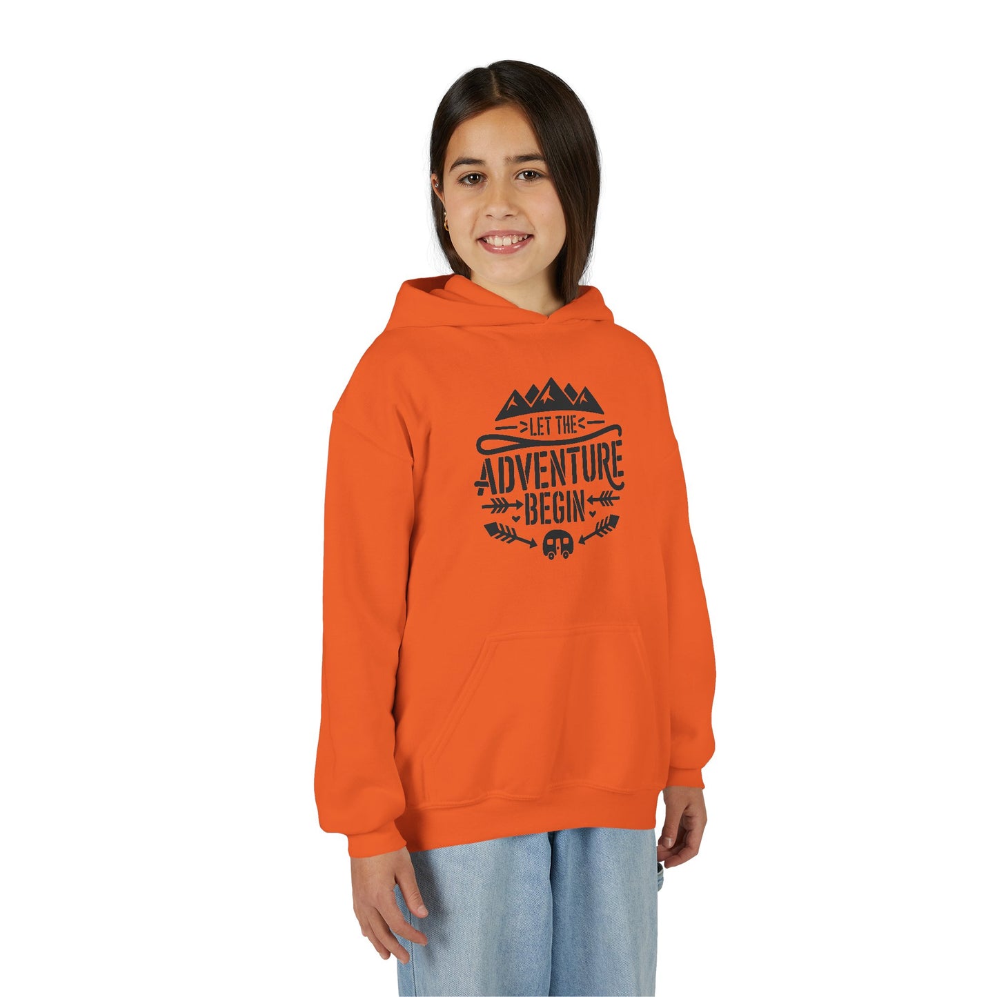 Youth Hoodie – "Let The Adventure Begin" Outdoor Graphic Sweatshirt