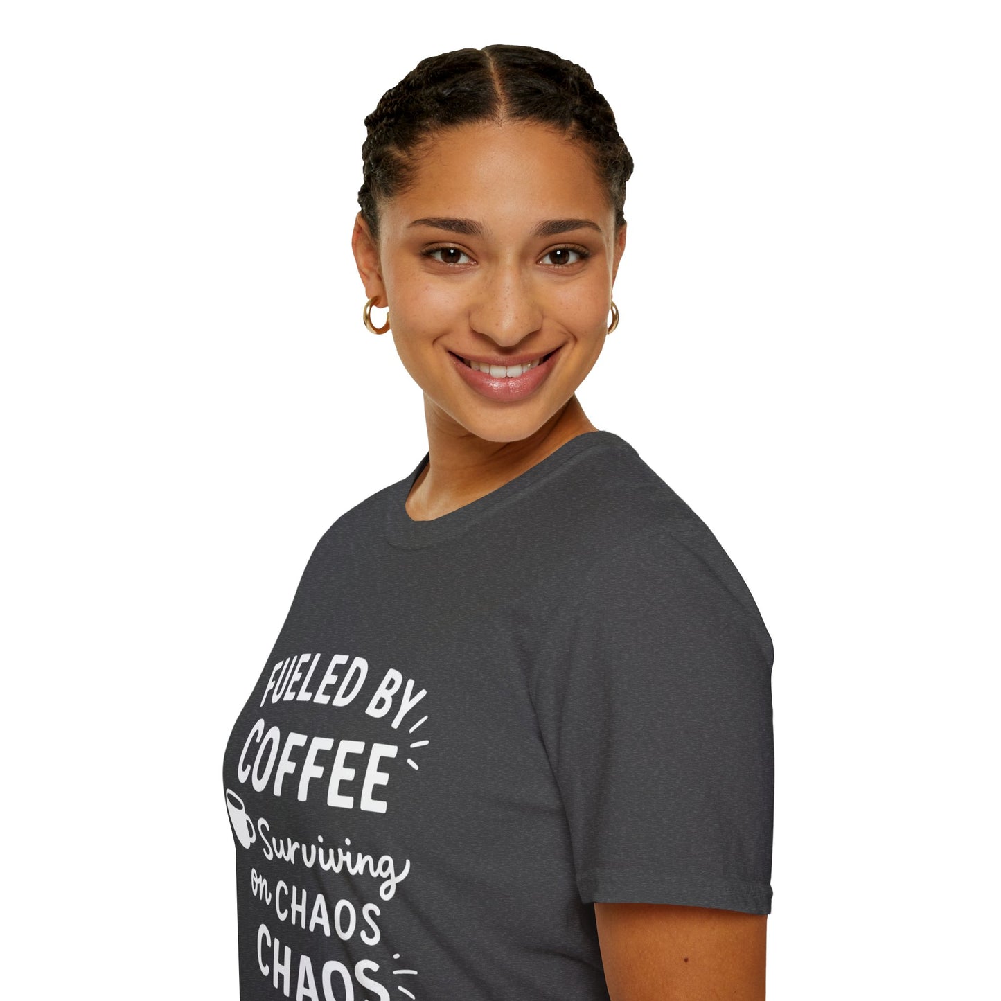 Coffee Lovers Unisex Softstyle T-Shirt | Fueled by Coffee, Gift for Friends, Casual Wear, Coffee Shop Tee, Everyday Comfort