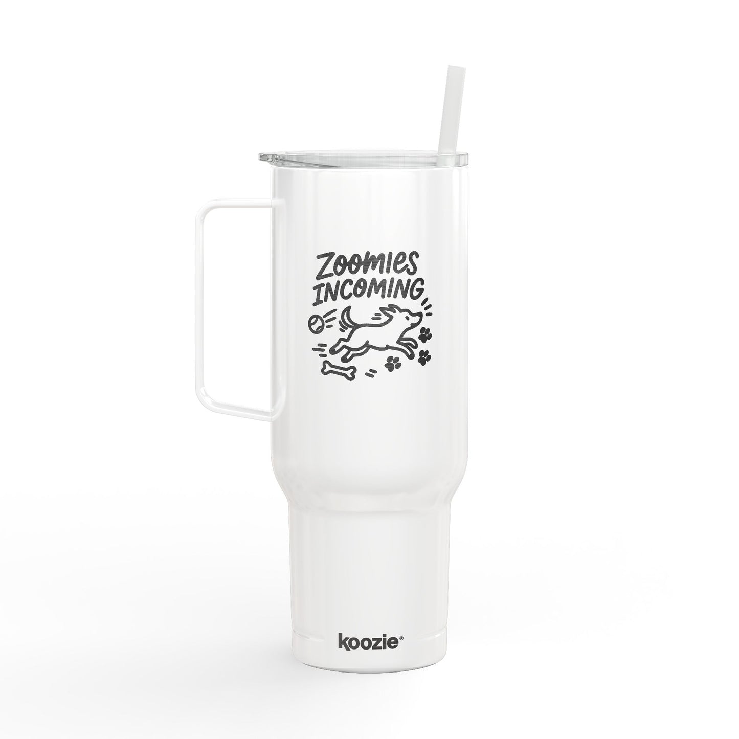 40oz Insulated Tumbler with Zoomies Incoming Puppy Engraving