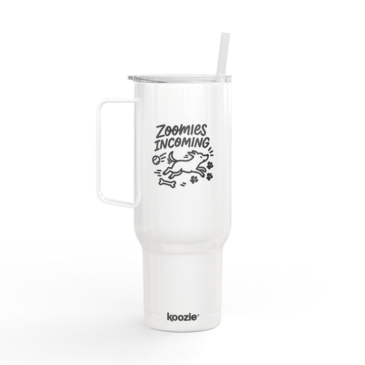 40oz Insulated Tumbler with Zoomies Incoming Puppy Engraving