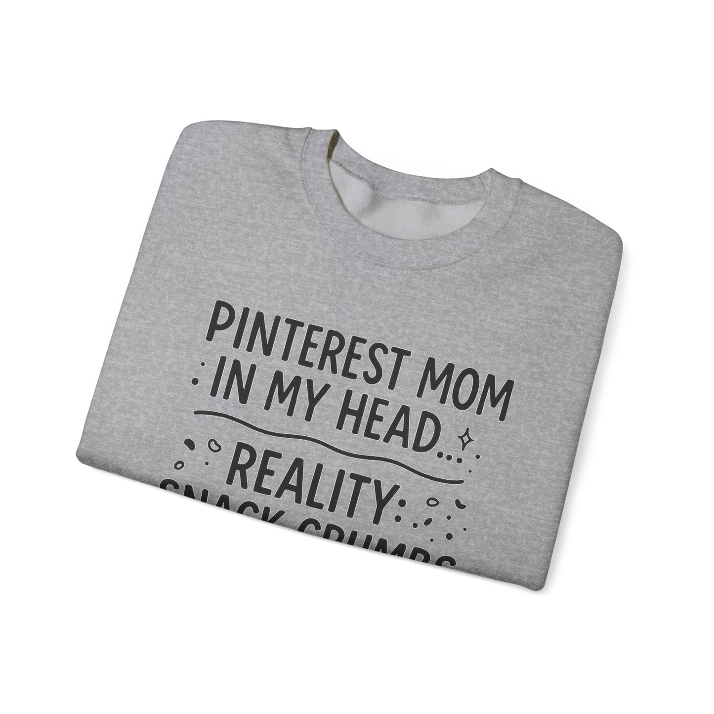 Pinterest Mom Sweatshirt - Reality Snack Crumbs and Chaos, Cozy Crewneck for Moms, Funny Gift, Casual Lounge Wear, Perfect for [...]