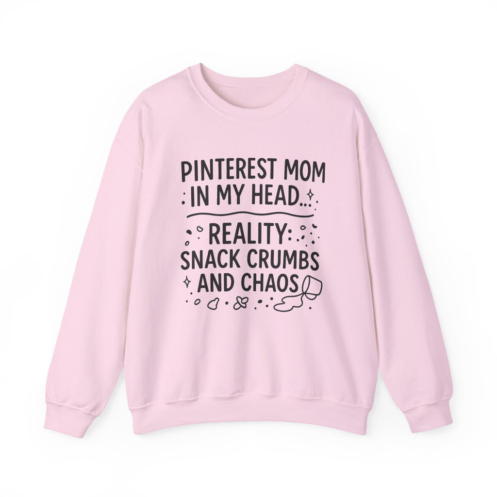 Pinterest Mom Sweatshirt - Reality Snack Crumbs and Chaos, Cozy Crewneck for Moms, Funny Gift, Casual Lounge Wear, Perfect for [...]