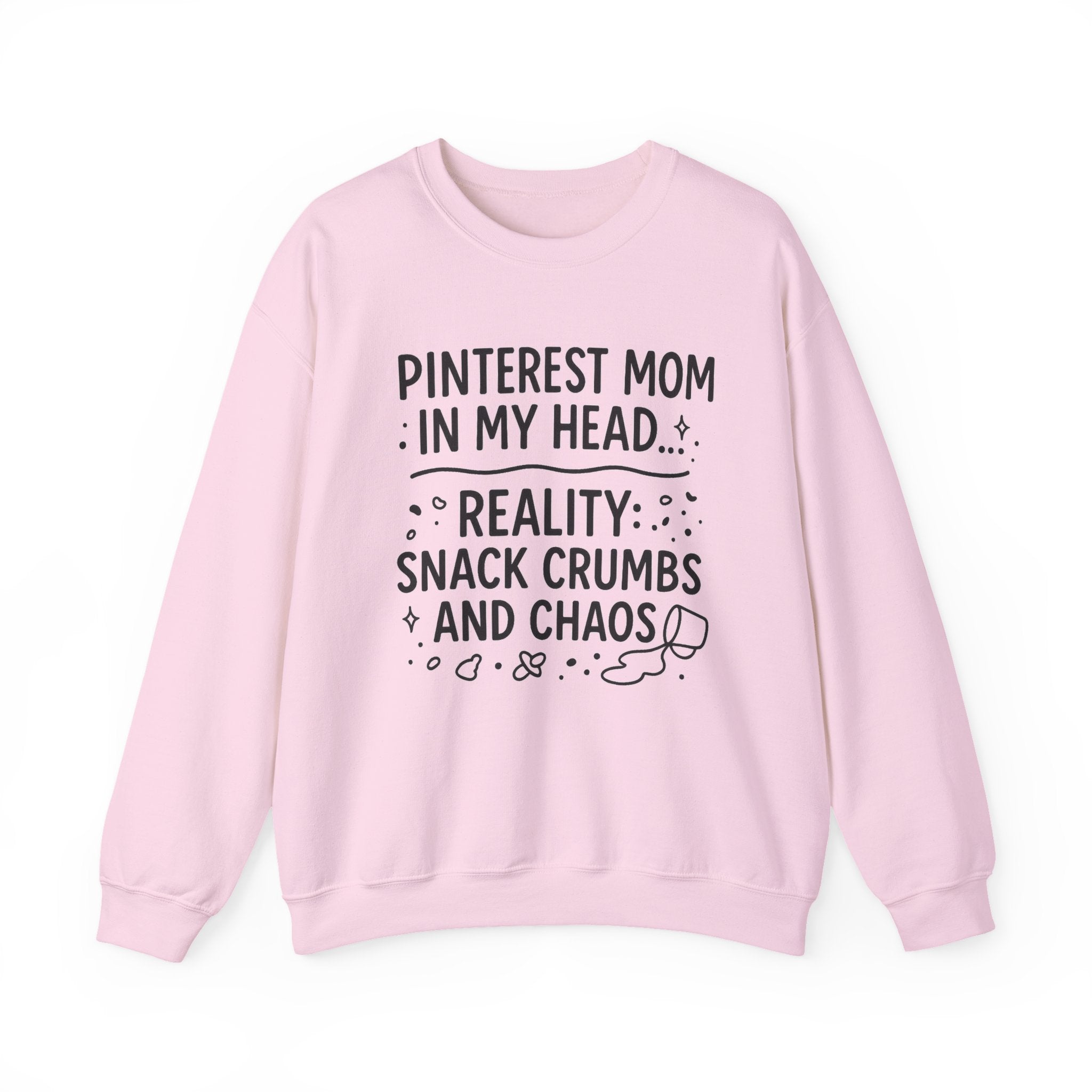Pinterest Mom Sweatshirt - Reality Snack Crumbs and Chaos, Cozy Crewneck for Moms, Funny Gift, Casual Lounge Wear, Perfect for [...]