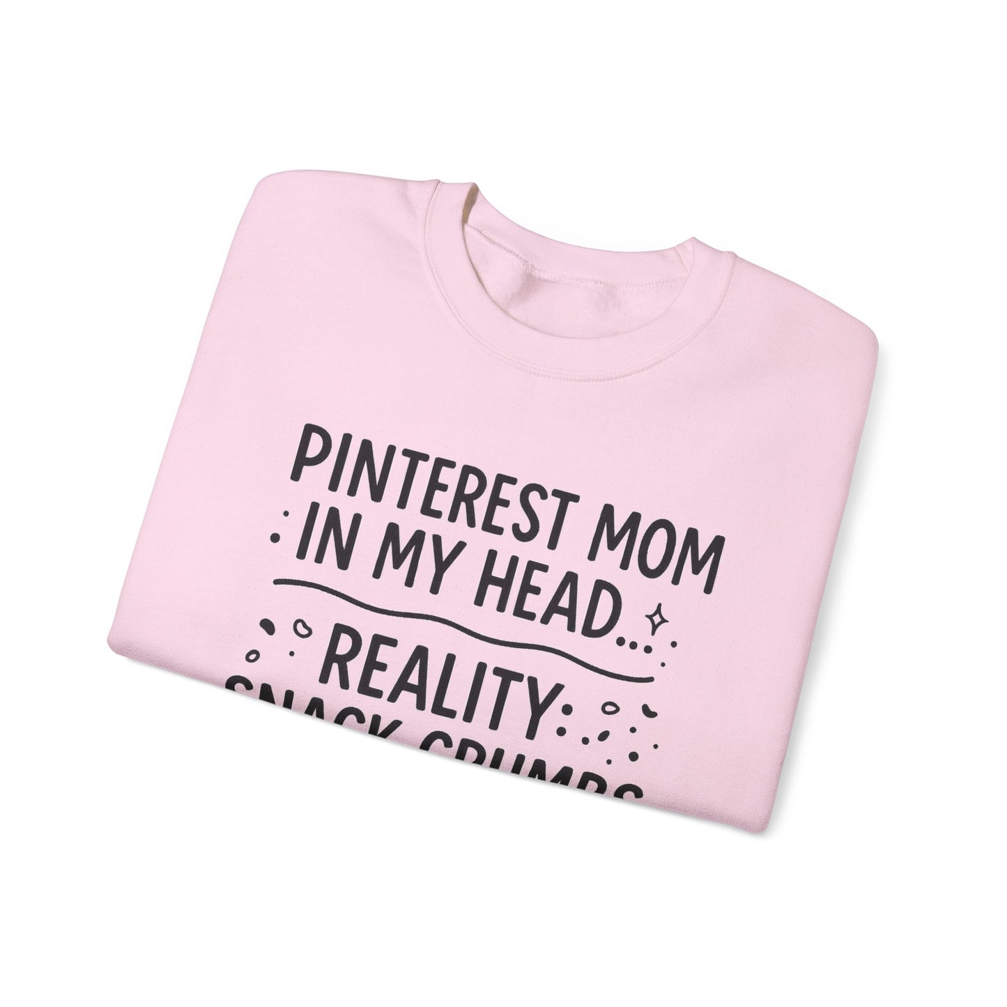 Pinterest Mom Sweatshirt - Reality Snack Crumbs and Chaos, Cozy Crewneck for Moms, Funny Gift, Casual Lounge Wear, Perfect for [...]