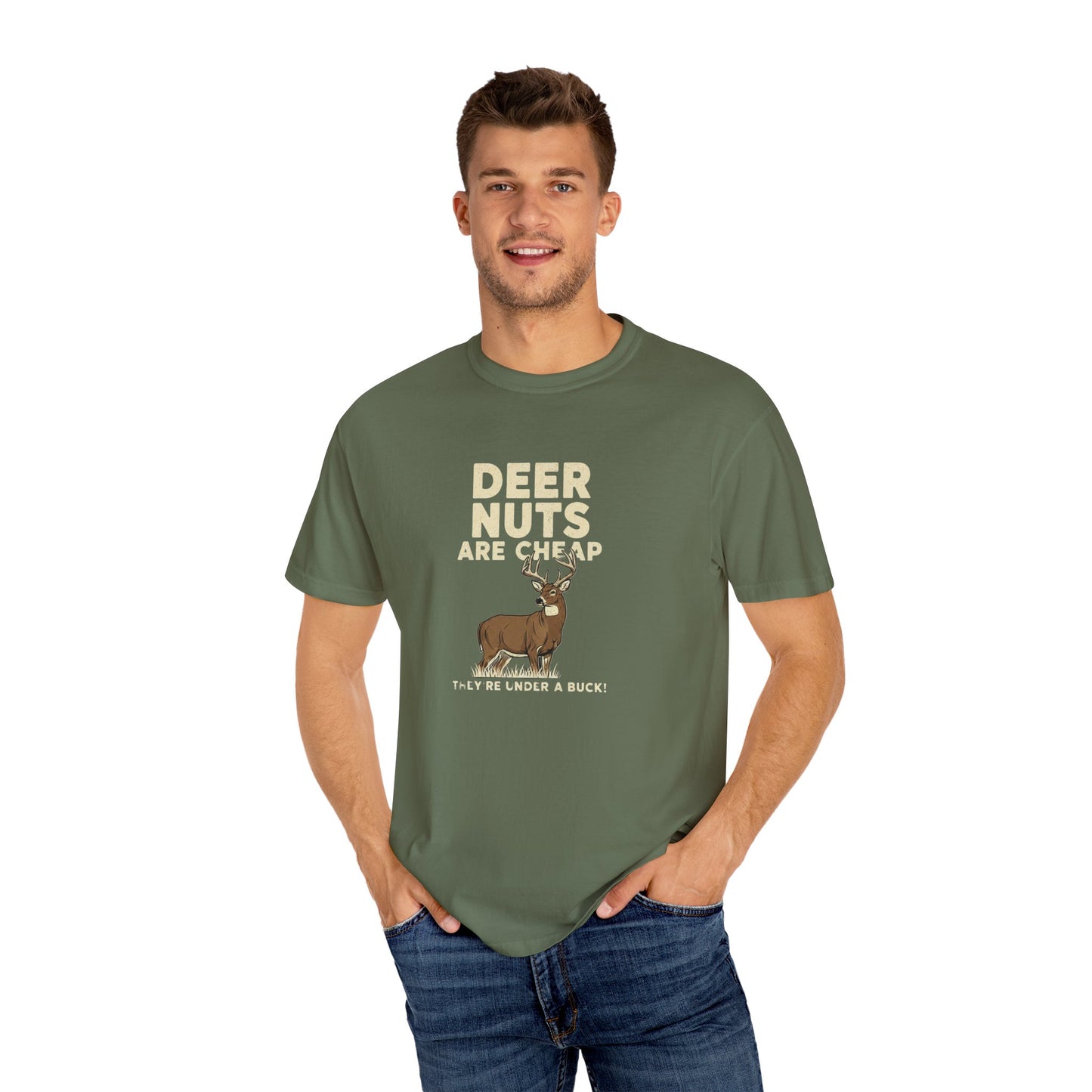 Funny Graphic T-shirt for Outdoorsy Friends - "Deer Nuts are Cheap"