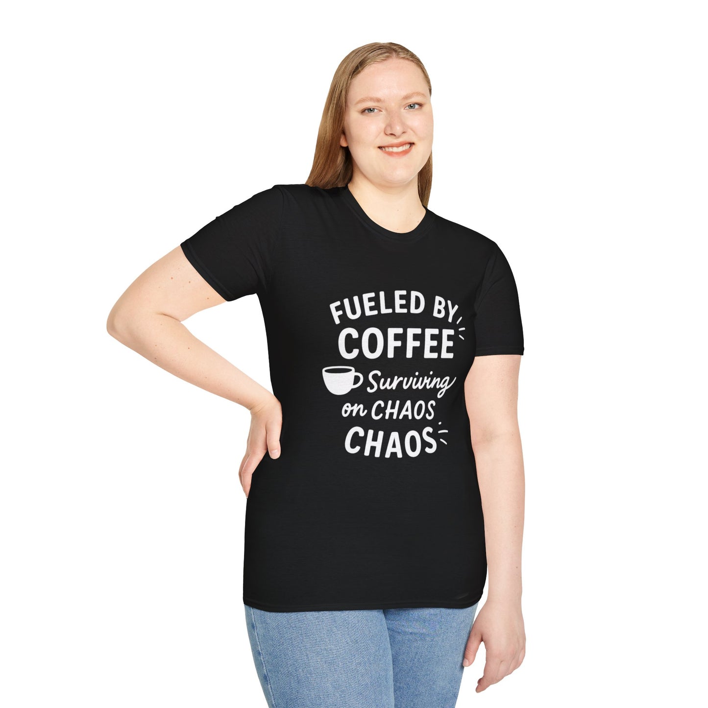 Coffee Lovers Unisex Softstyle T-Shirt | Fueled by Coffee, Gift for Friends, Casual Wear, Coffee Shop Tee, Everyday Comfort