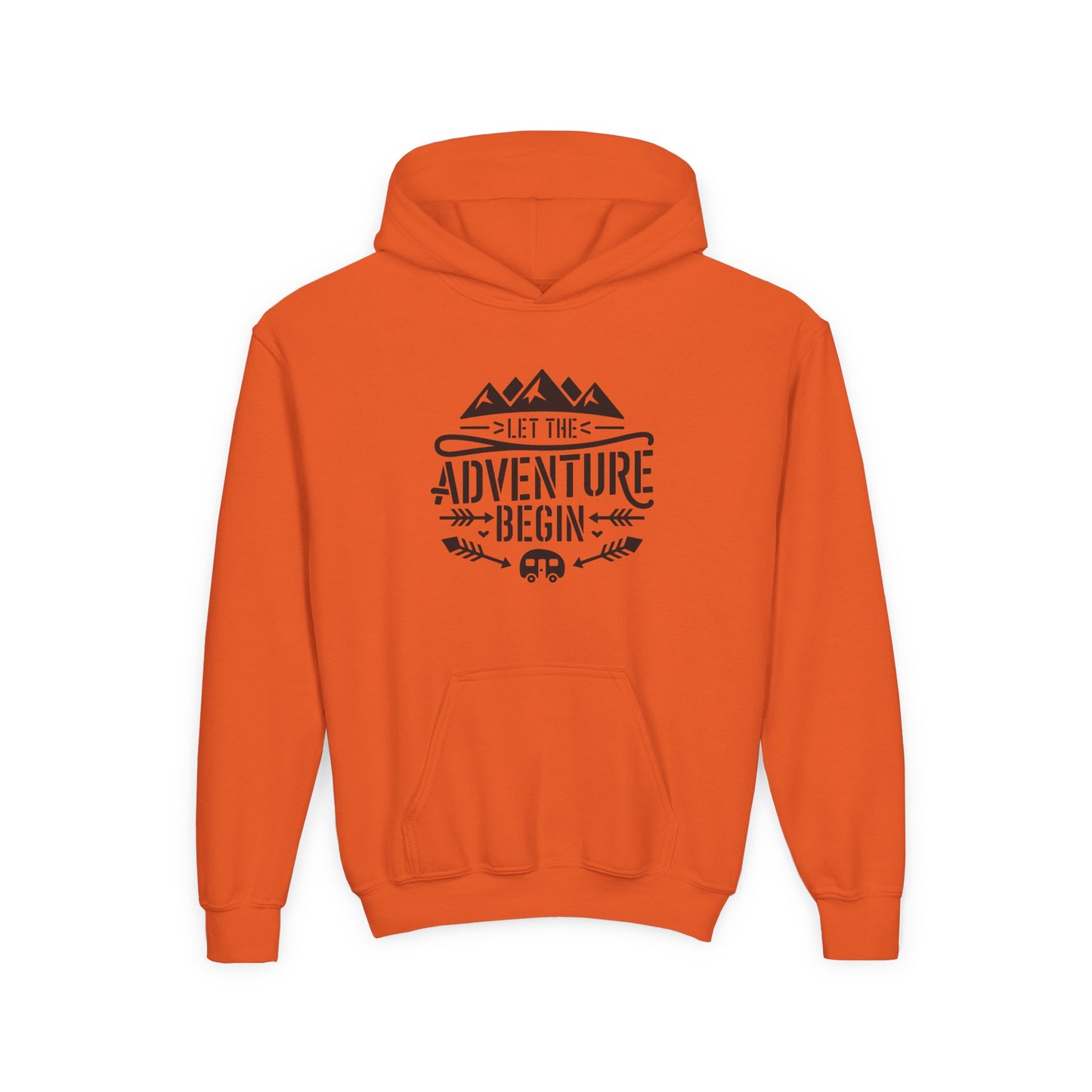 Youth Hoodie – "Let The Adventure Begin" Outdoor Graphic Sweatshirt