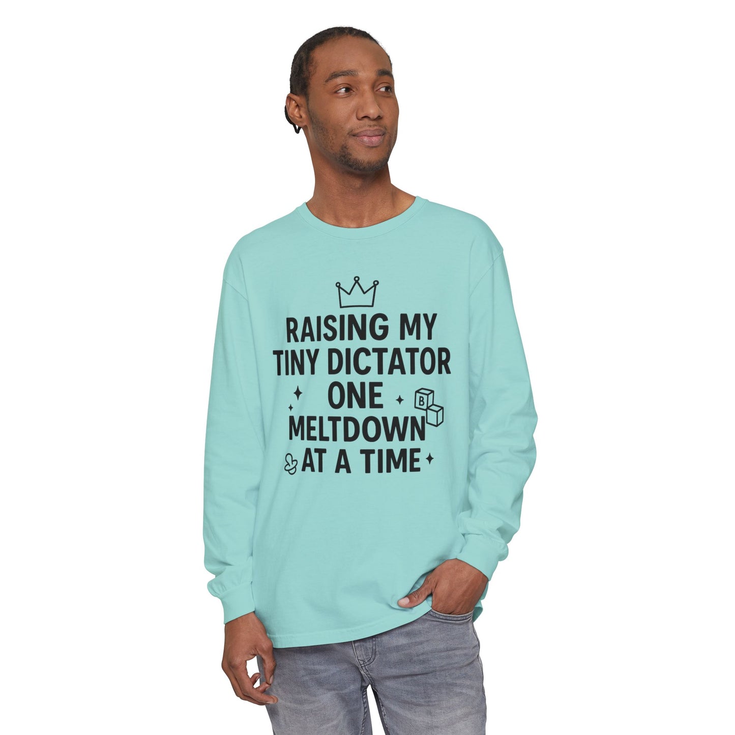 Raising My Tiny Dictator Long Sleeve T-Shirt, Gift for Moms, Parenting Humor, Funny Family Tee, Casual Wear, Baby Shower Gift