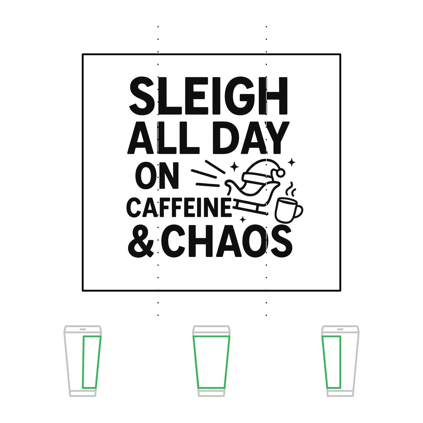 20oz Engraved Riva Tumbler - 'Sleigh All Day on Caffeine & Chaos' - Perfect Gift for Coffee Lovers, Holiday Cheer, Daily Motivation, [...]
