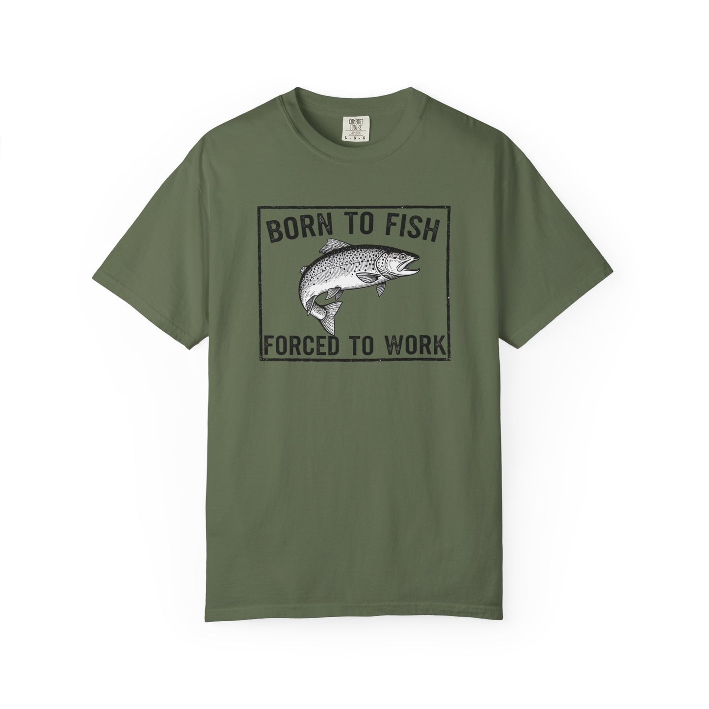 Fishing Enthusiast T-Shirt - 'Born to Fish, Forced to Work'