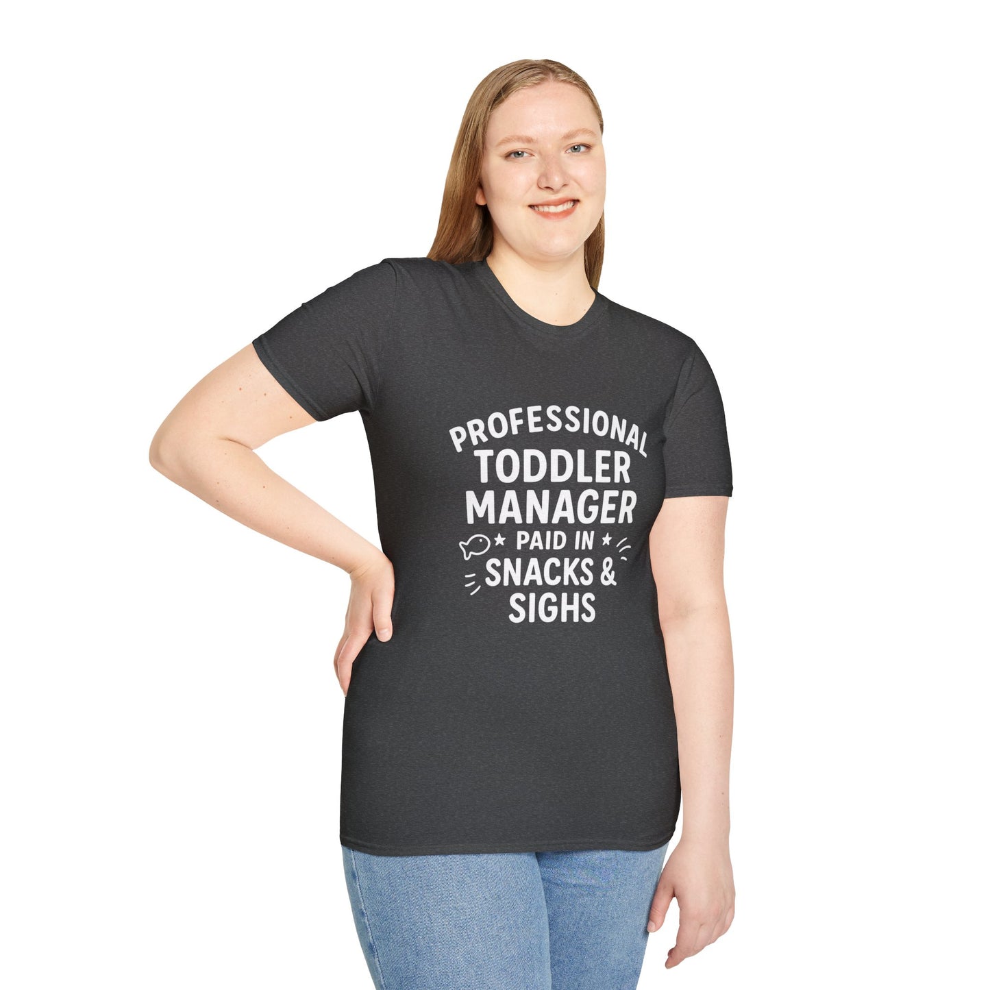 Professional Toddler Manager T-Shirt - Fun Parenting Gift, Unisex Tee for Moms/Dads, Funny Parenting Humor, Casual Wear, Birthday Gift