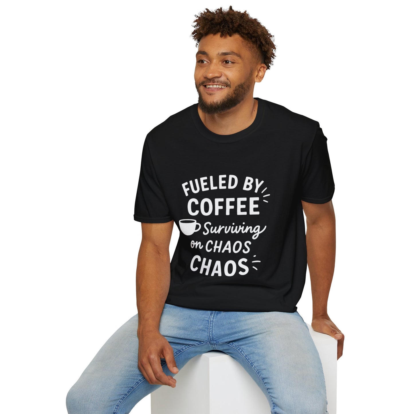 Coffee Lovers Unisex Softstyle T-Shirt | Fueled by Coffee, Gift for Friends, Casual Wear, Coffee Shop Tee, Everyday Comfort