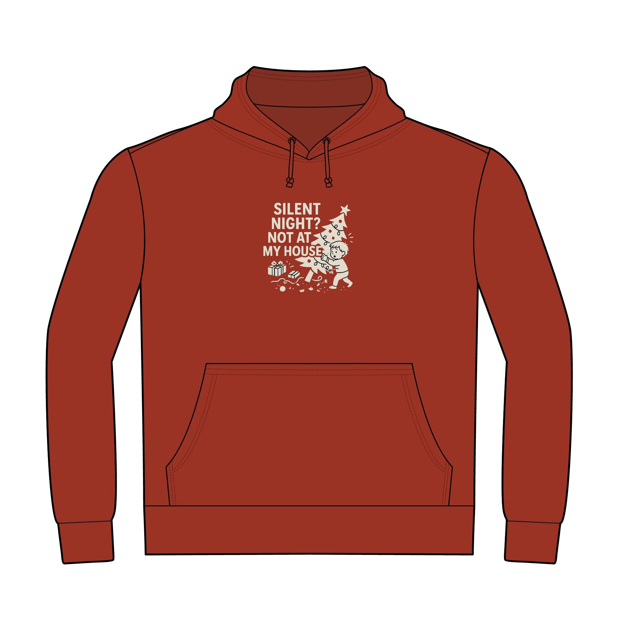 Unisex Heavyweight Pullover Hoodie - 'Silent Night? Not At My House' - Cozy Holiday Apparel, Funny Christmas Gift, Winterwear, Casual [...]