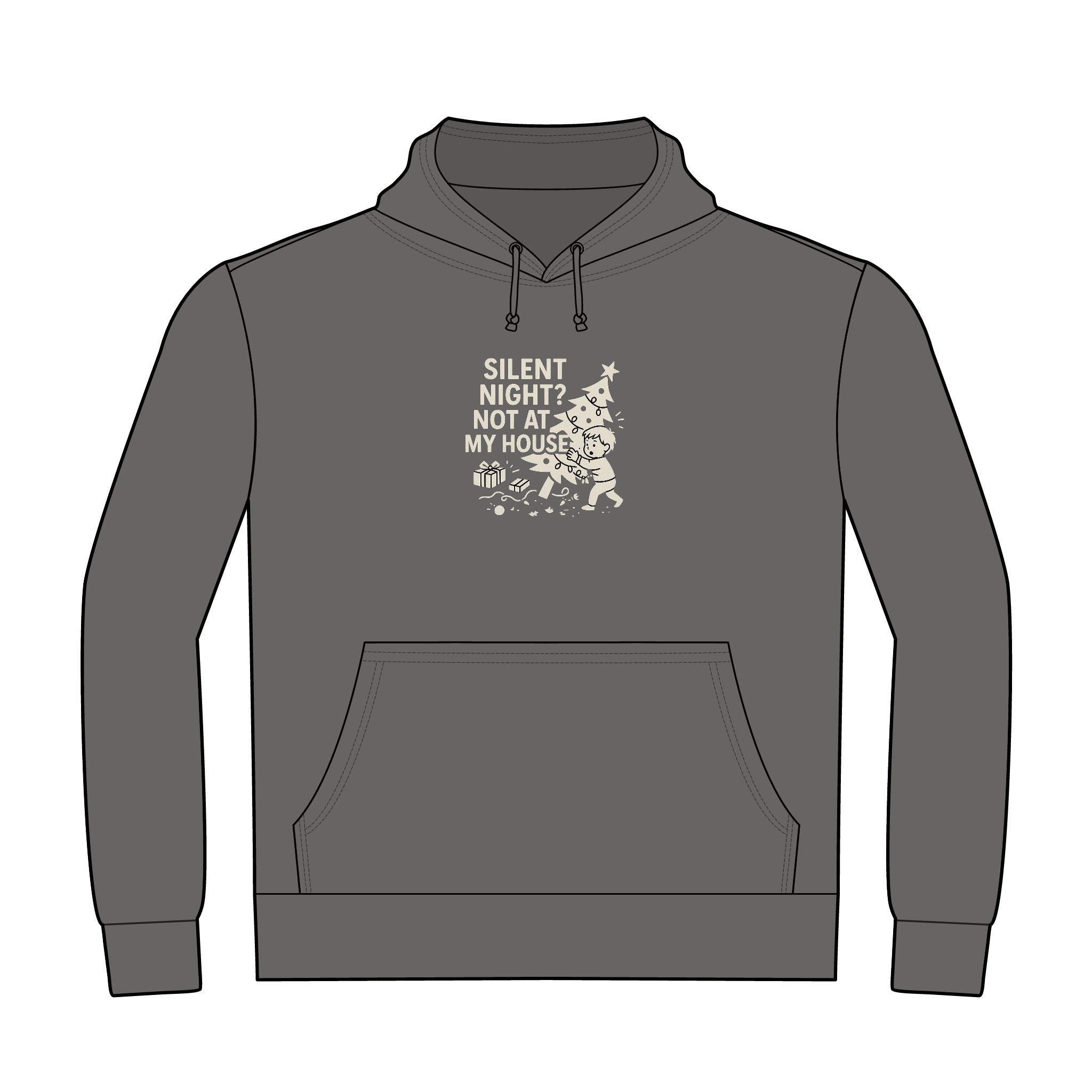 Unisex Heavyweight Pullover Hoodie - 'Silent Night? Not At My House' - Cozy Holiday Apparel, Funny Christmas Gift, Winterwear, Casual [...]