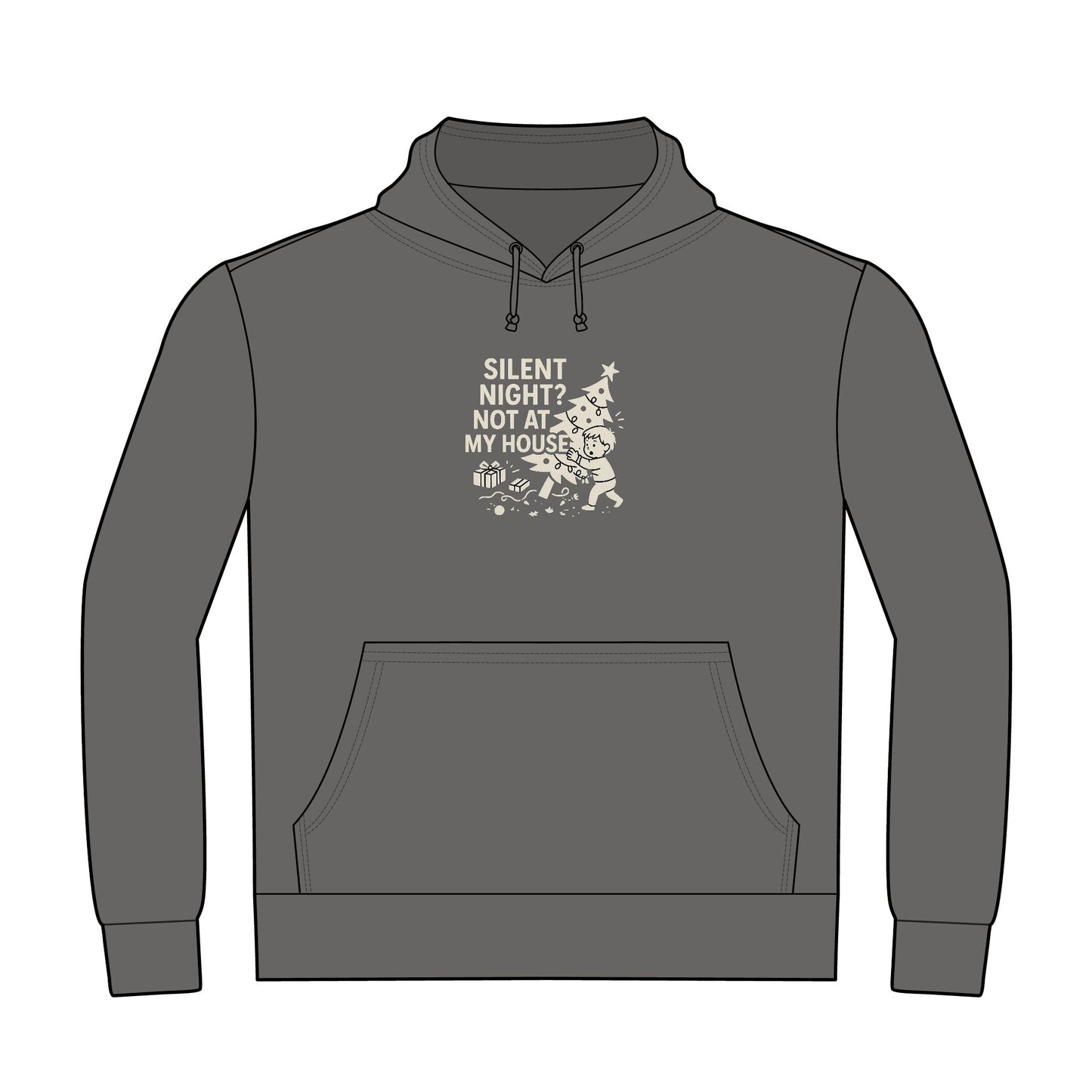 Unisex Heavyweight Pullover Hoodie - 'Silent Night? Not At My House' - Cozy Holiday Apparel, Funny Christmas Gift, Winterwear, Casual [...]