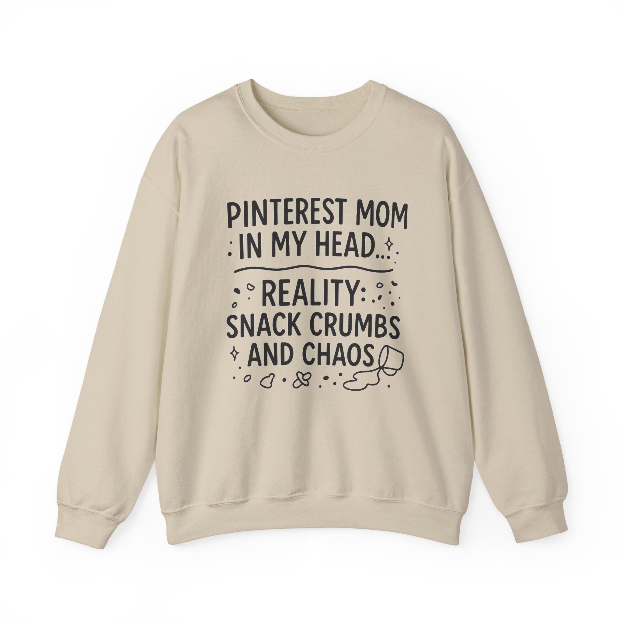 Pinterest Mom Sweatshirt - Reality Snack Crumbs and Chaos, Cozy Crewneck for Moms, Funny Gift, Casual Lounge Wear, Perfect for [...]