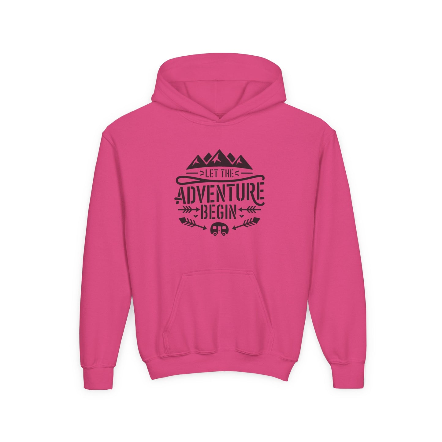 Youth Hoodie – "Let The Adventure Begin" Outdoor Graphic Sweatshirt